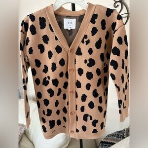 HUX Leopard Spot Cardigan Sweater Size 6Y